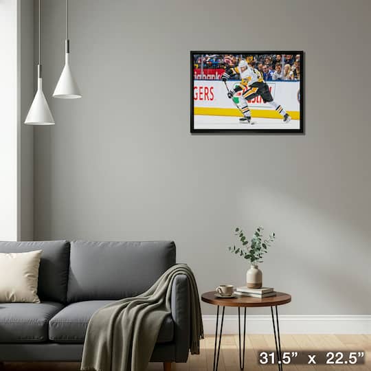 Evgeni Malkin Pittsburgh Penguins Framed 20" x 29" Passing Puck Canvas 31.5" x 22.5"